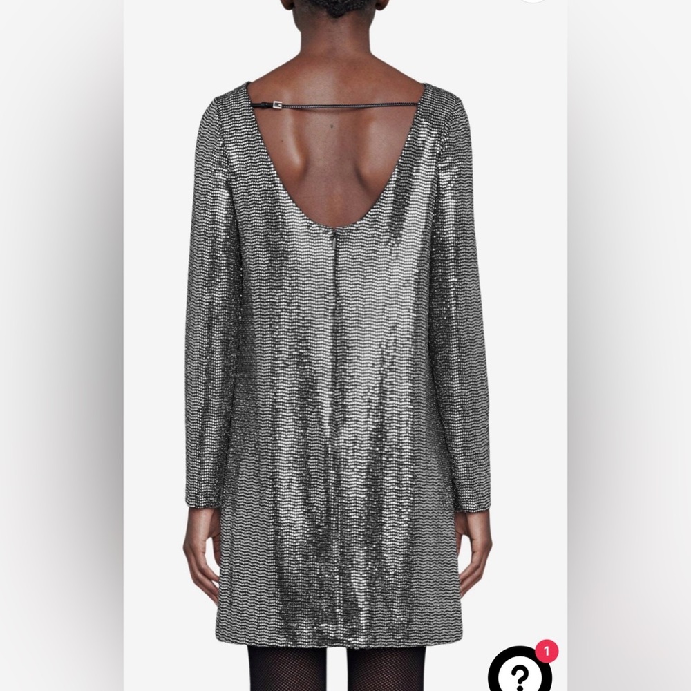 Retail $4800 New Gucci Laminated Lizard Dress With Open Back In Black Silver - Picture 5 of 15